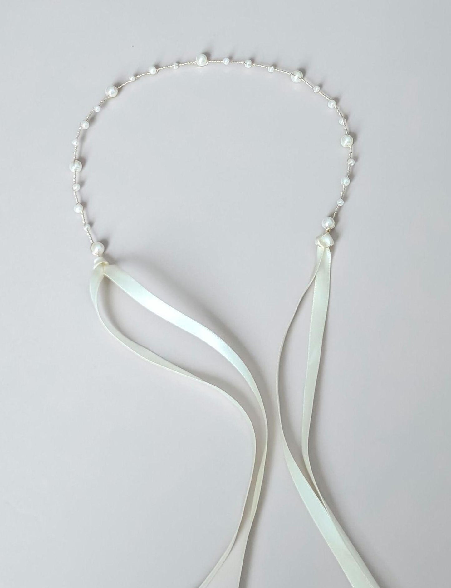 Hannah - Delicate Pearl Wedding Dress Sash (18"-30")