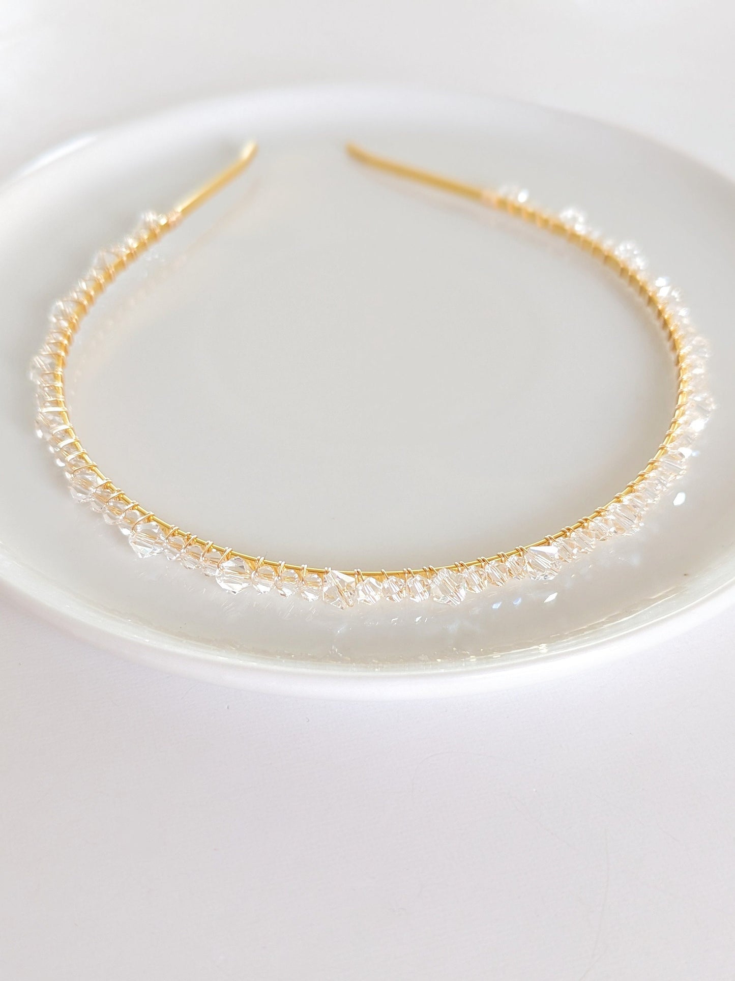 Luna - Dainty Crystal Bridal Headband