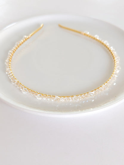 Luna - Dainty Crystal Bridal Headband