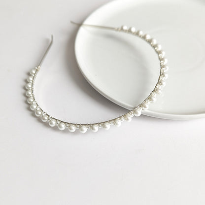 Macie - Dainty Single Row Pearl Bridal Headband