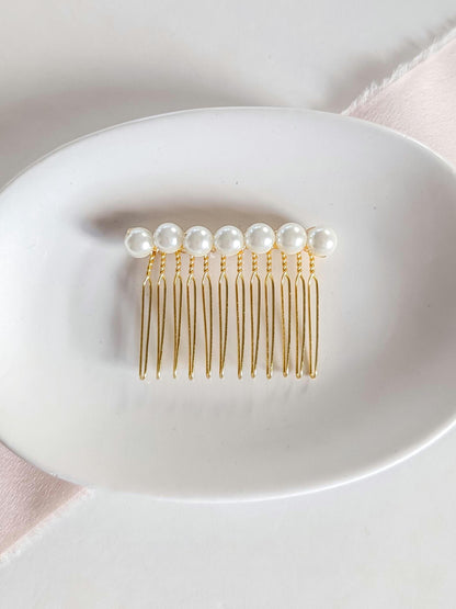 Elise - Classic Pearl Wedding Hair Comb