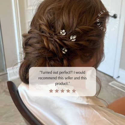 Chloe x Ava - Dainty Crystal Bridal Hair Pins (Set of 3)
