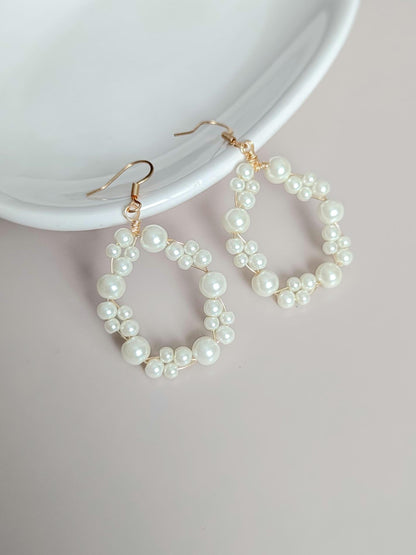 Kate - Pearl Hoop Earrings