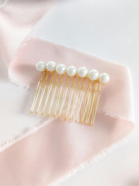 Elise - Classic Pearl Wedding Hair Comb