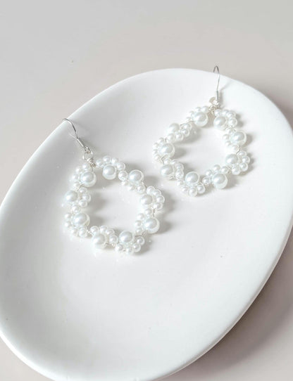 Lexi - Statement Bridal Pearl Hoop Earrings
