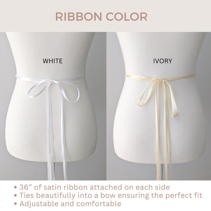 Audrey - Floral Pearl Bridal Sash (18"-30")