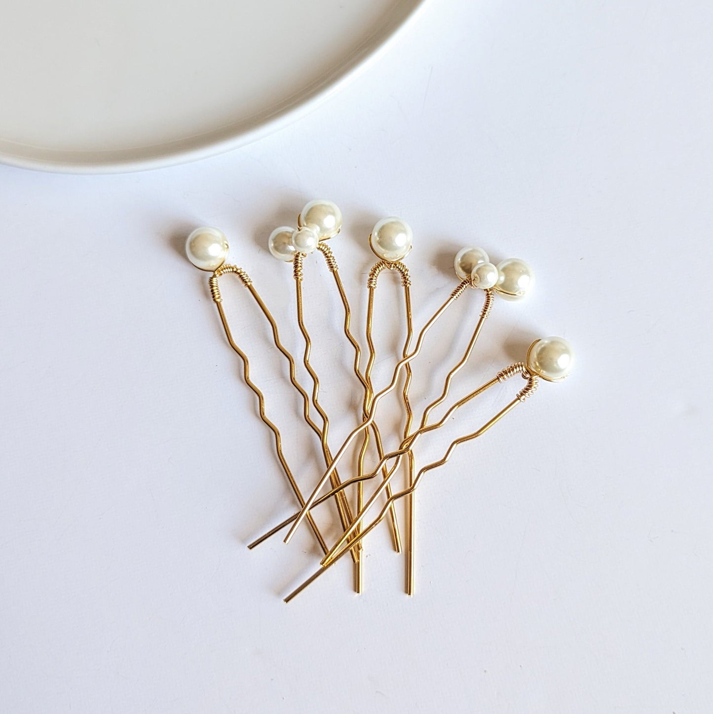 Sofia – Mixed Pearl Hair Pin Set (Set of 5)