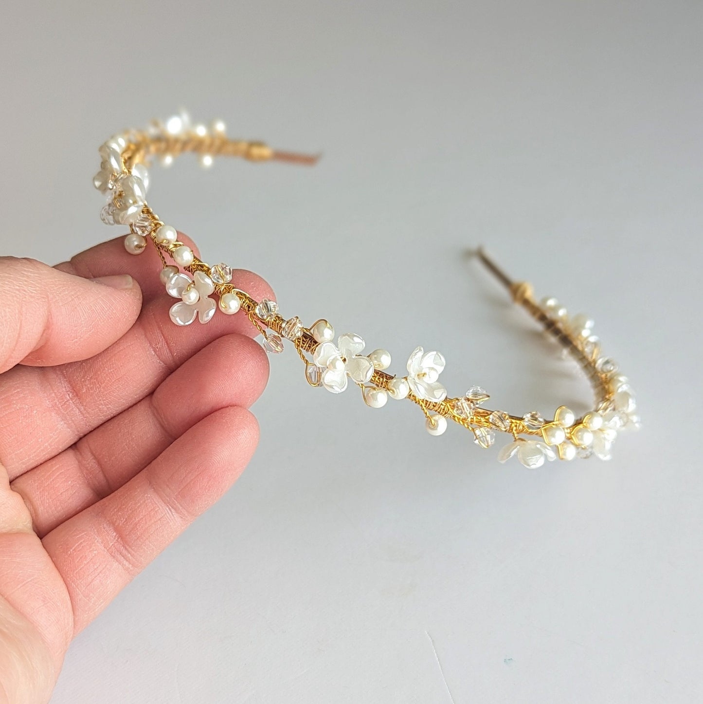 Rosalie – Floral Pearl & Crystal Bridal Headband