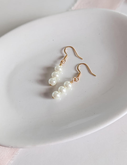Vera - Stacked Pearl Dangle Earring