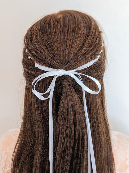 Cora - Dainty Vine Ribbon Tie Headband (14")