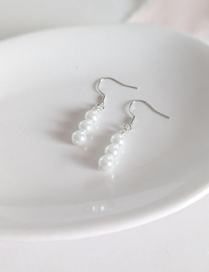 Vera - Stacked Pearl Dangle Earring
