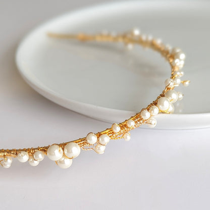 Eloise - Pearl Cluster Bridal Headband