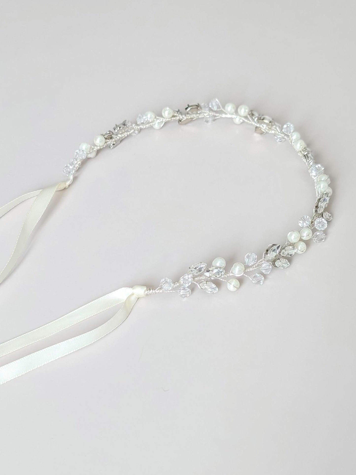 Charlotte - Crystal & Pearl Bridal Belt (18"-30")