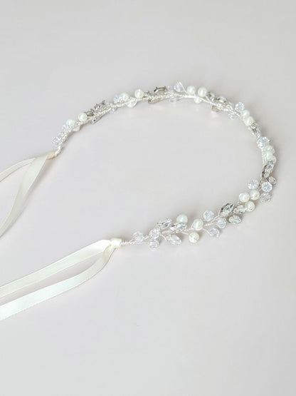 Charlotte - Crystal & Pearl Bridal Belt (18"-30")