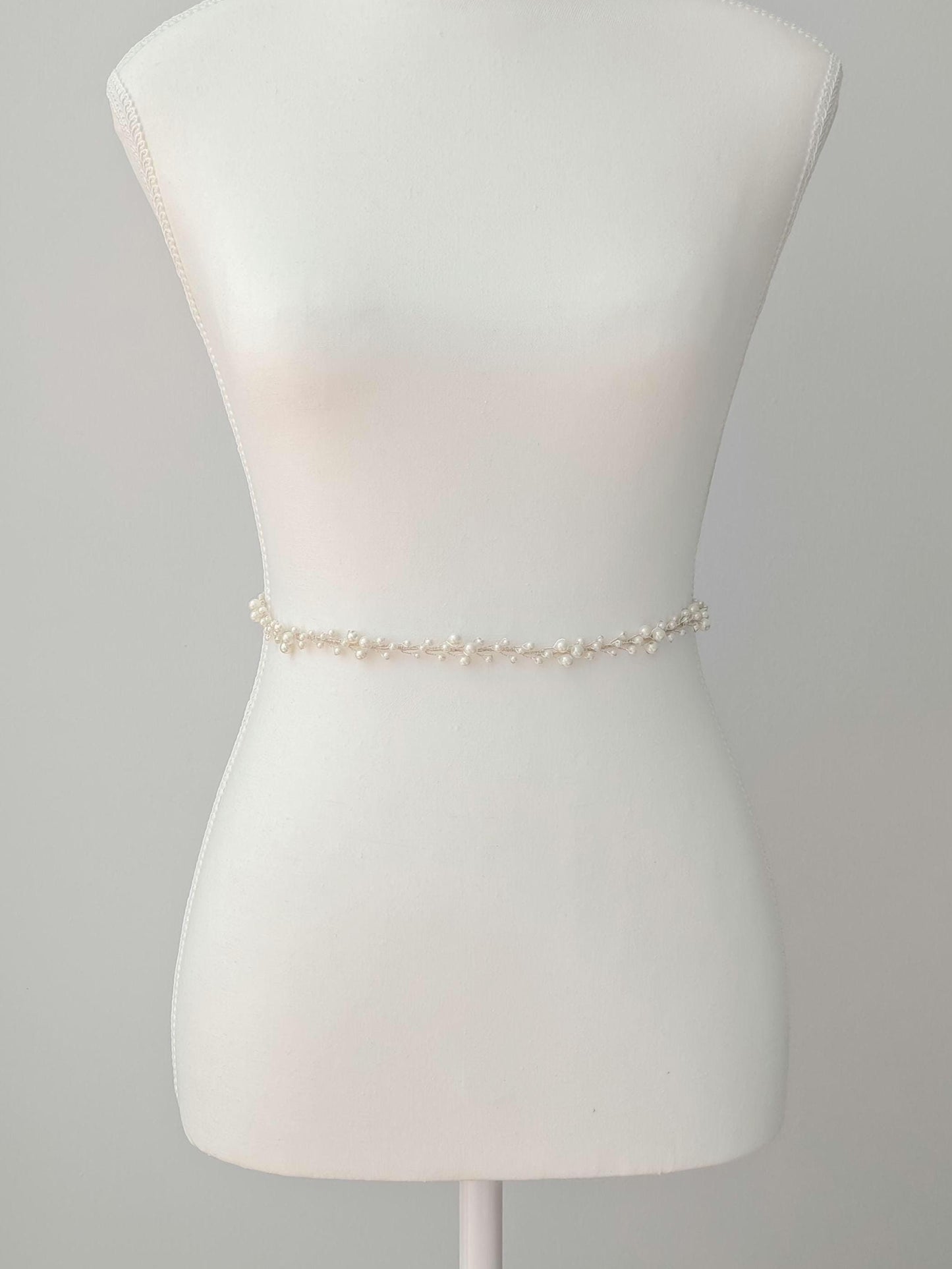 Eloise - Pearl Cluster Wedding Dress Sash (18"-30")