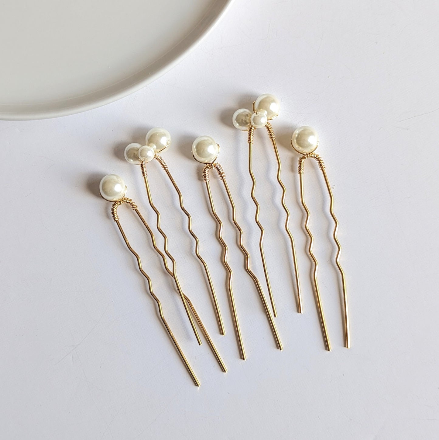 Sofia – Mixed Pearl Hair Pin Set (Set of 5)
