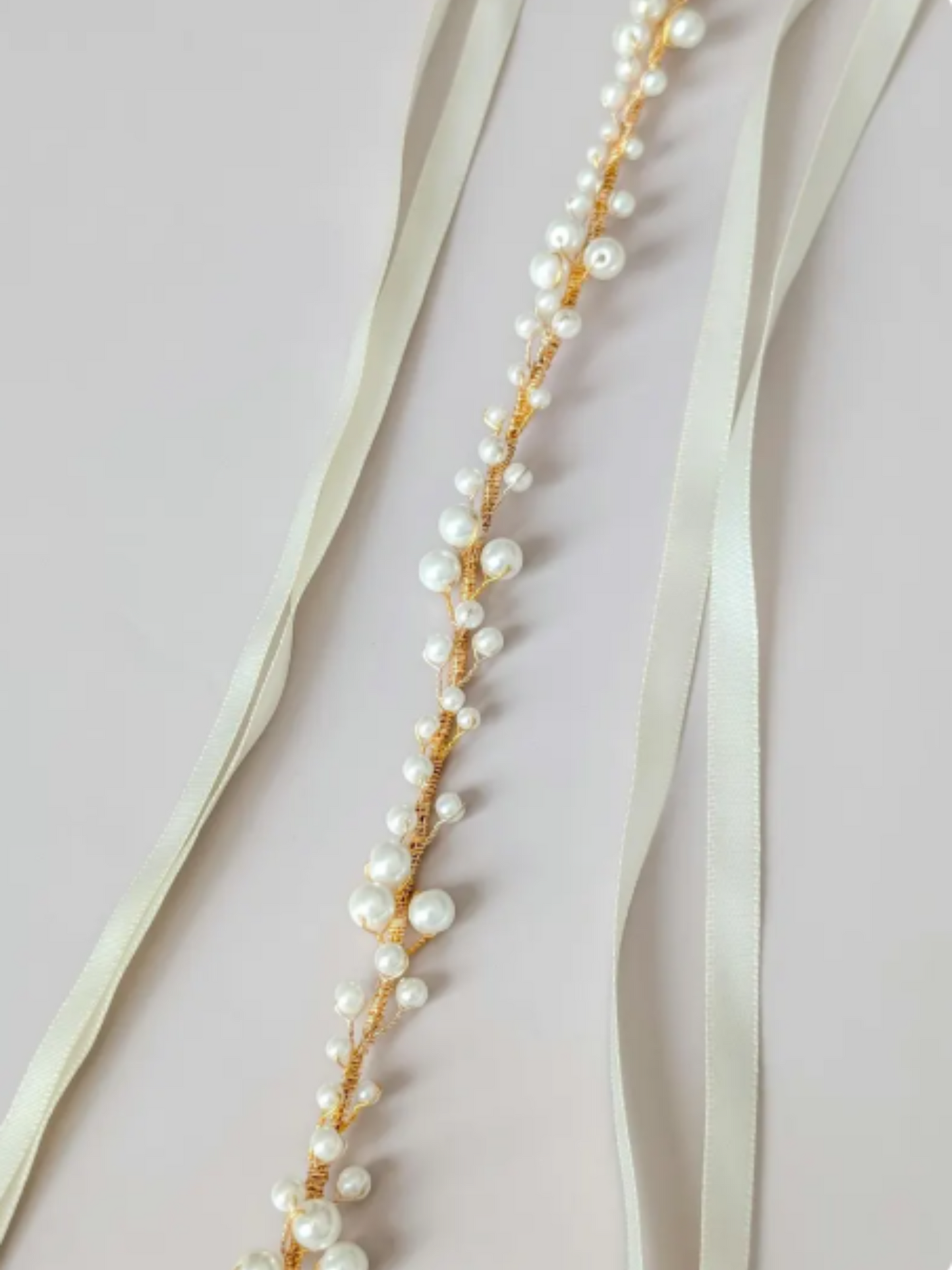 Eloise - Pearl Cluster Wedding Dress Sash (18"-30")