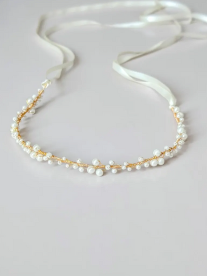 Eloise - Pearl Cluster Wedding Dress Sash (18"-30")