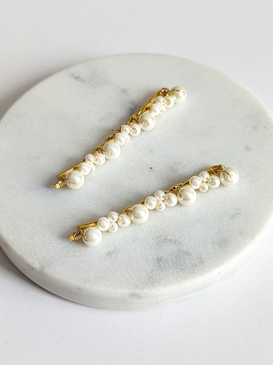 Kate – Pearl Wrapped Bobby Pins (Set of 2)
