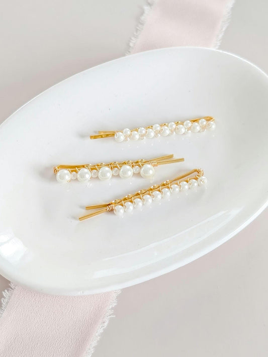 Madeline - Pearl Bobby Pins (Set of 3)