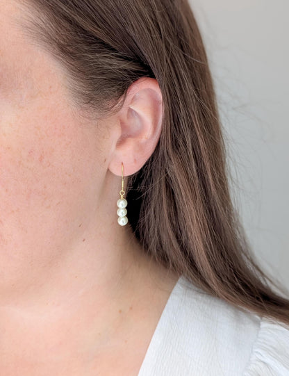 Vera - Stacked Pearl Dangle Earring