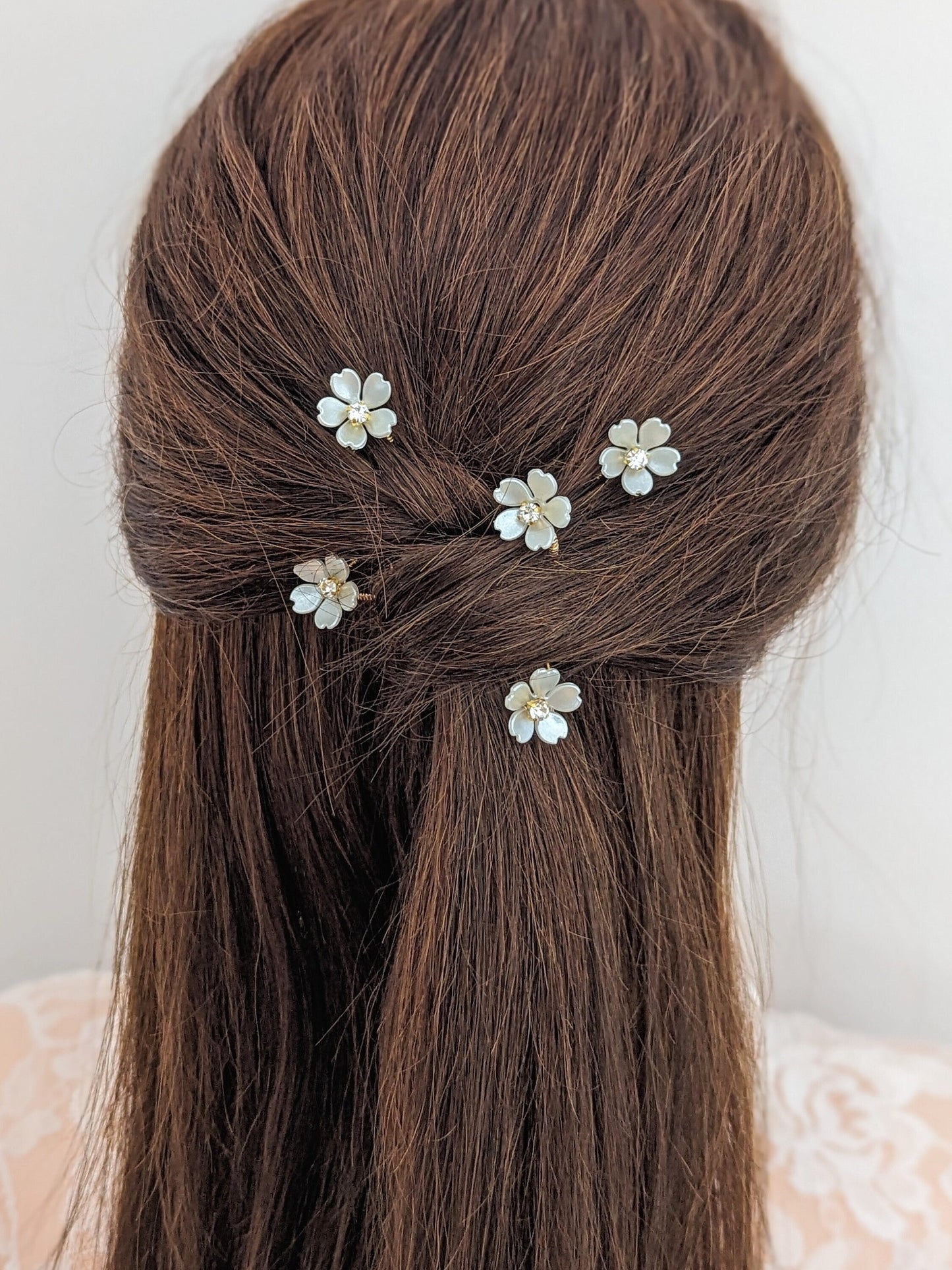 Camille – Single Flower Hair Pins (Set of 3, 5, or 10)