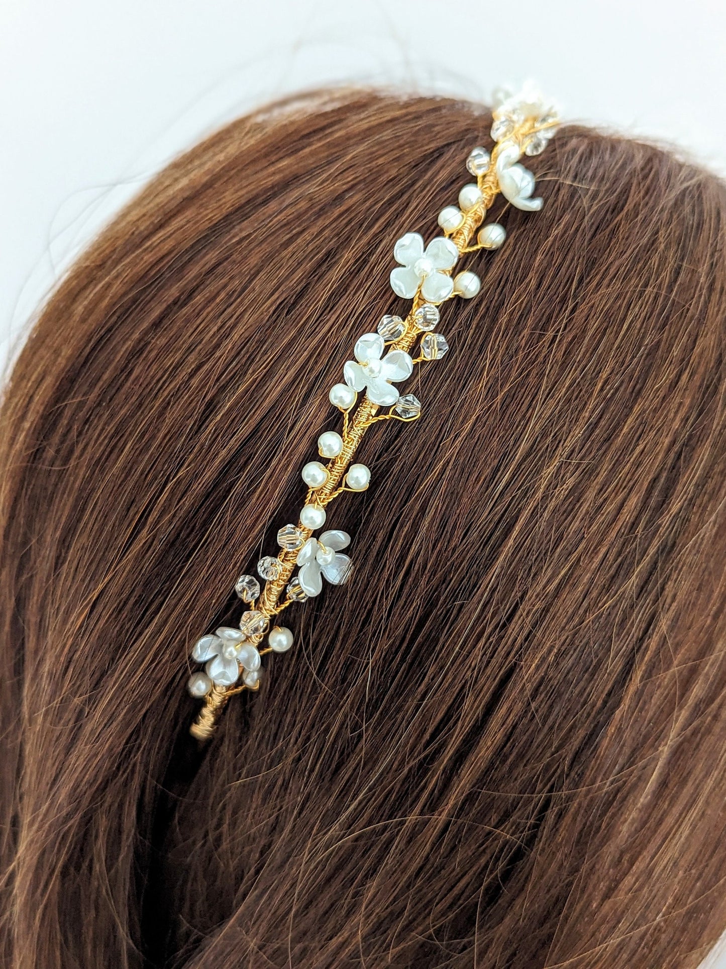 Rosalie – Floral Pearl & Crystal Bridal Headband
