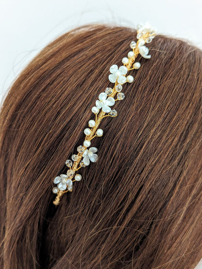 Rosalie – Floral Pearl & Crystal Bridal Headband