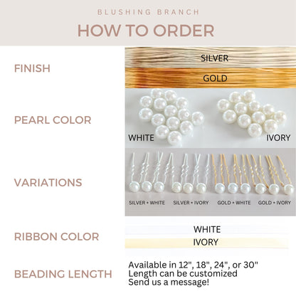 Audrey - Floral Pearl Bridal Sash (18"-30")