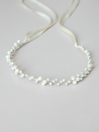 Eloise - Pearl Cluster Wedding Dress Sash (18"-30")