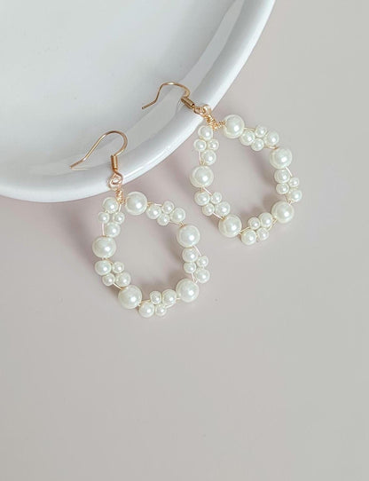 Kate - Pearl Hoop Earrings