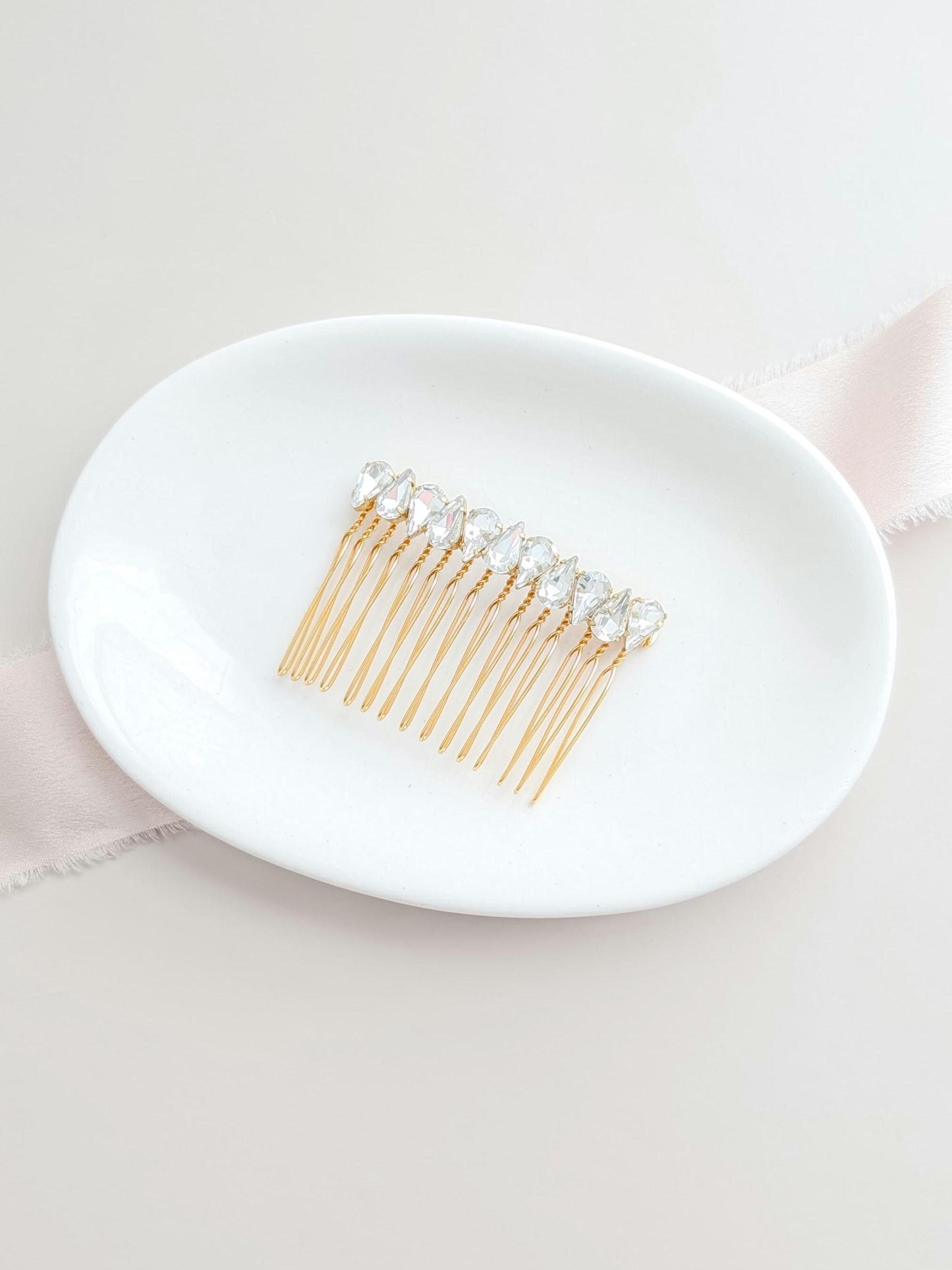 Faye - Dainty Crystal Bridal Hair Comb