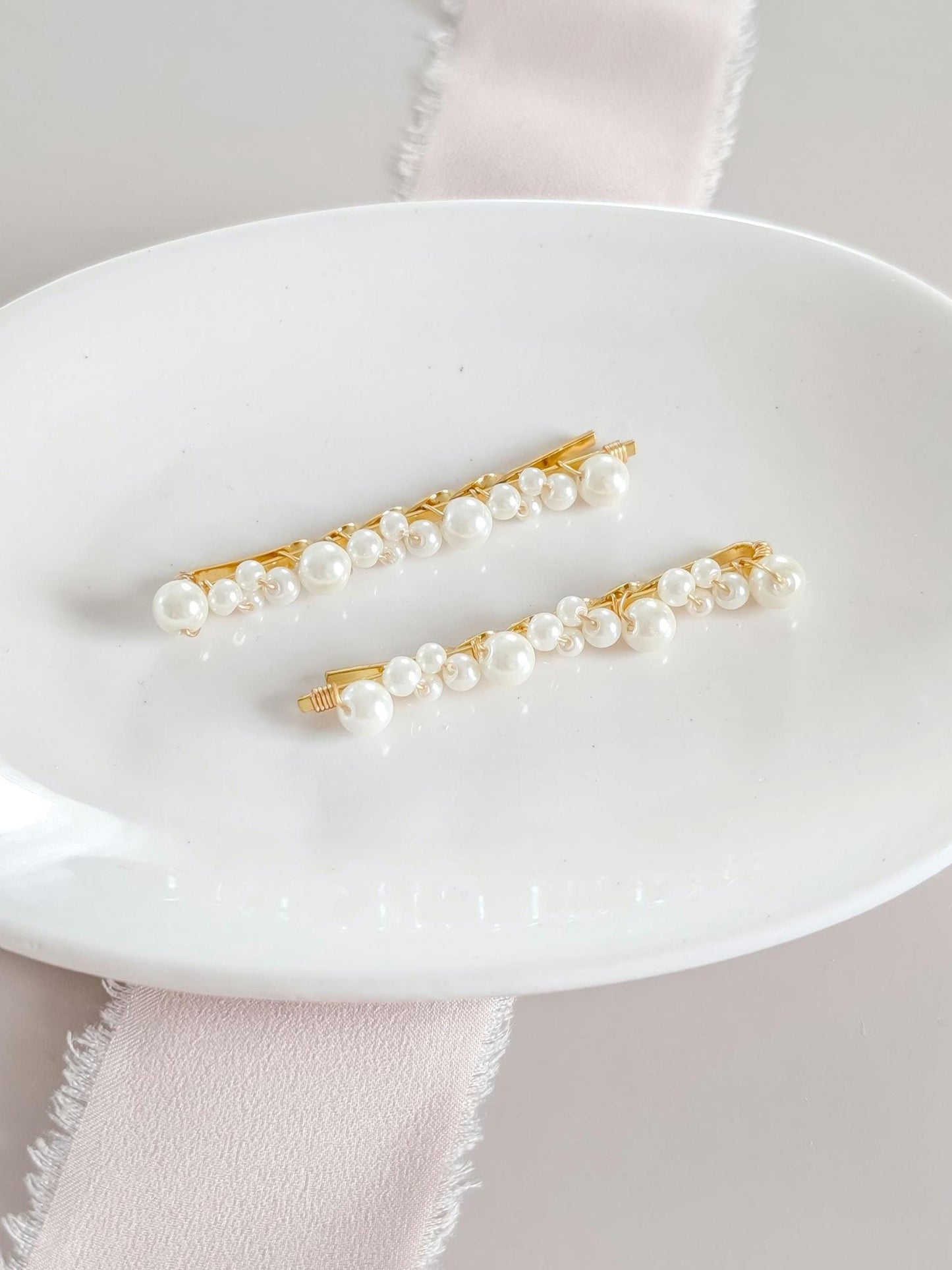 Kate & Elle Set - Pearl Bobby Pins and Earrings