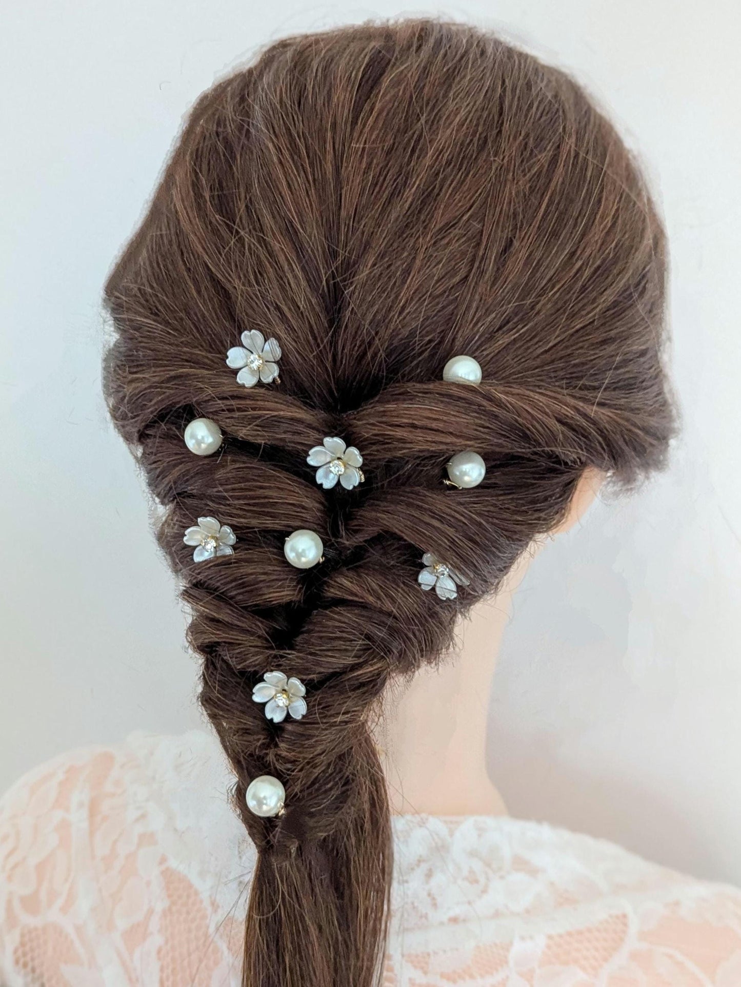 Elodie – Mixed Floral & Pearl Hair Pins (Set of 2–15)