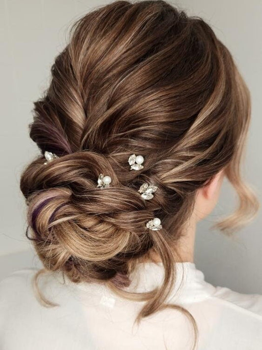 Chloe x Ava - Dainty Crystal Bridal Hair Pins (Set of 5)