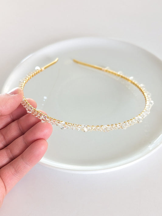 Luna - Dainty Crystal Bridal Headband