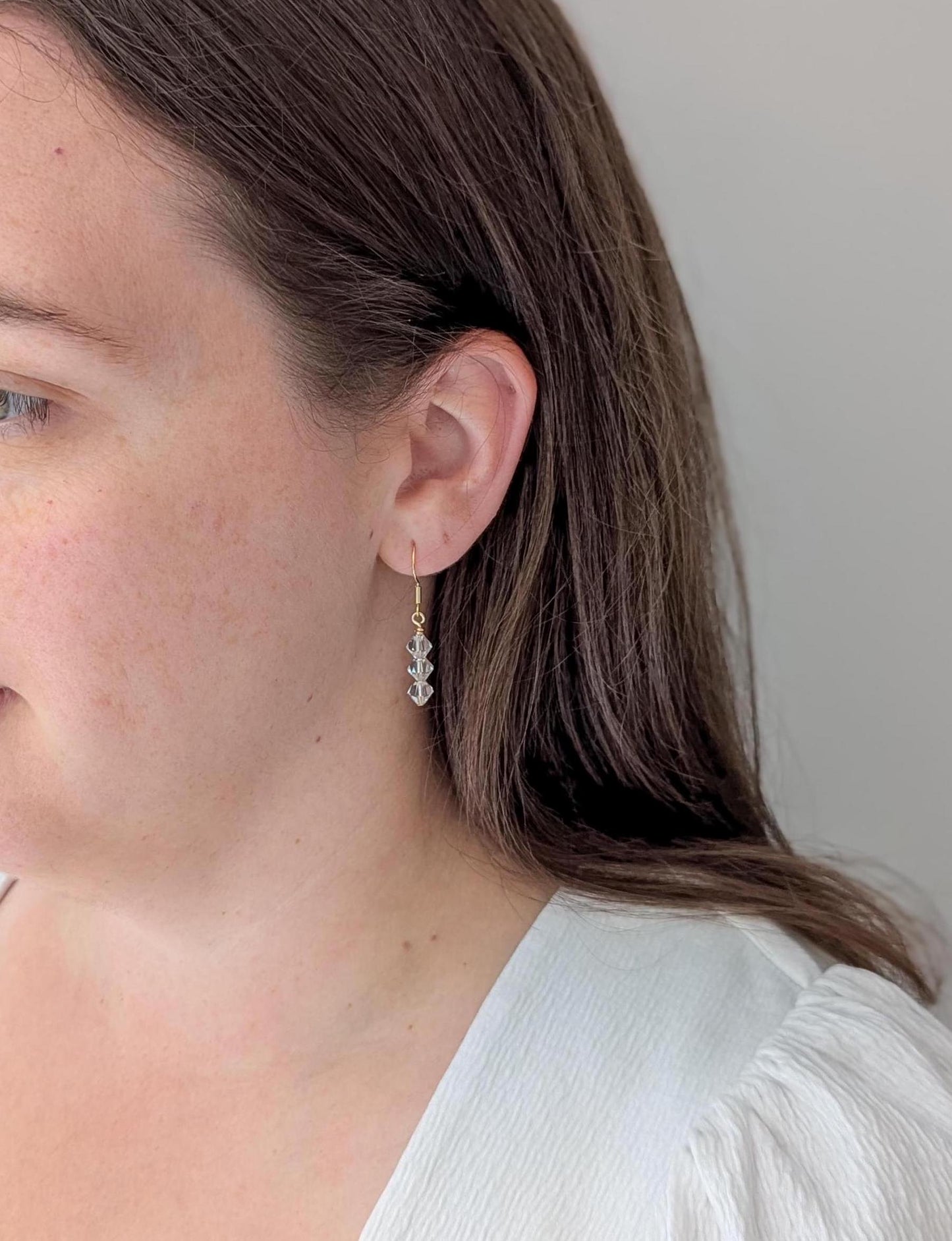 Tessa - Stacked Crystal Drop Earrings