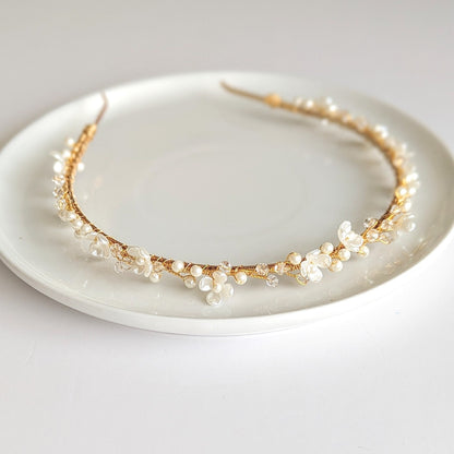 Rosalie – Floral Pearl & Crystal Bridal Headband