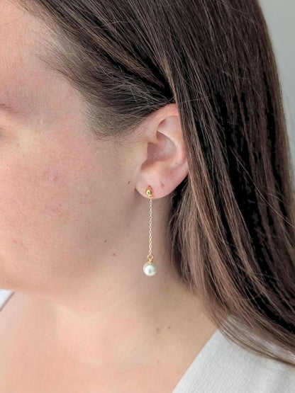 Kate & Sabine Set - Pearl Headband and Long Drop Earrings