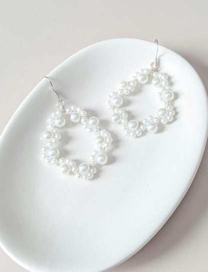 Lexi - Statement Bridal Pearl Hoop Earrings