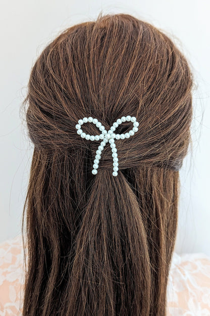 Lily – Small Pearl Bow Hair Pin