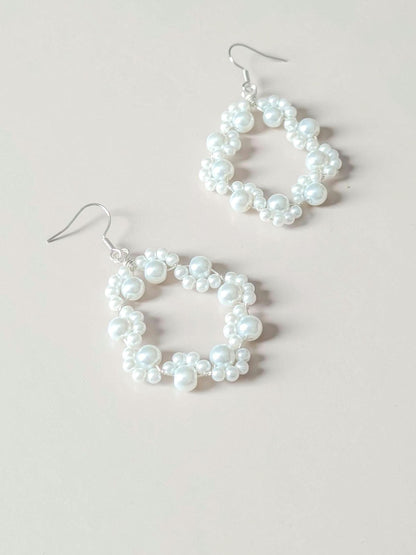 Lexi - Statement Bridal Pearl Hoop Earrings
