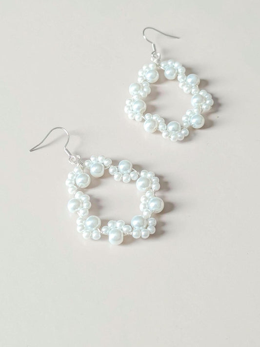 Lexi - Statement Bridal Pearl Hoop Earrings