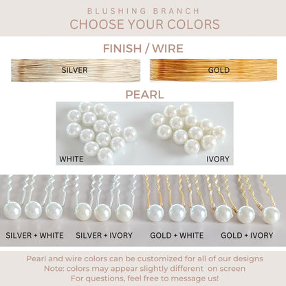 Hannah - Thin Pearl Bridal Hair Vine (8"-24")