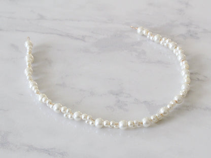 Kate - Simple Pearl Bridal Hair Vine (8"-24")