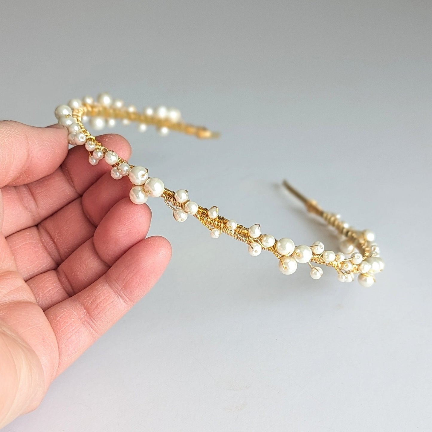 Eloise - Pearl Cluster Bridal Headband