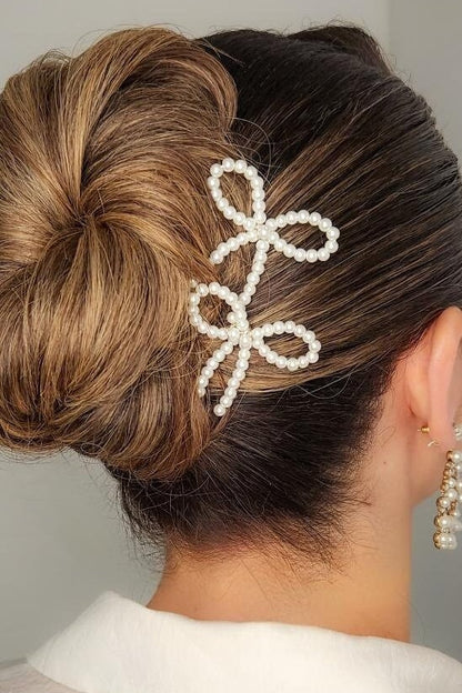 Lily – Small Pearl Bow Hair Pin