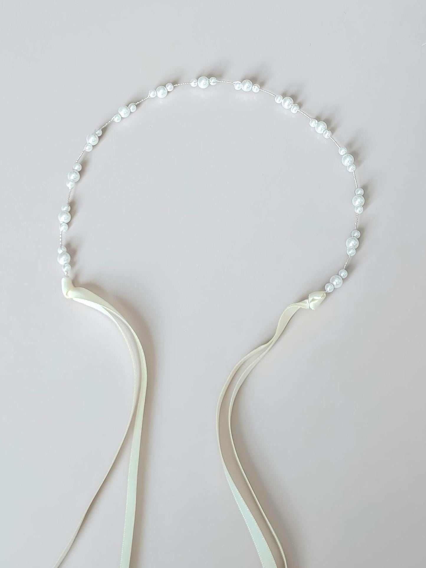 Rachel – Ultra Thin Dainty Pearl Wedding Sash (18"-24")