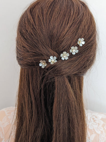 Camille – Single Flower Hair Pins (Set of 3, 5, or 10)