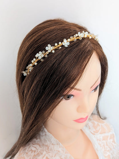 Rosalie – Floral Pearl & Crystal Bridal Headband